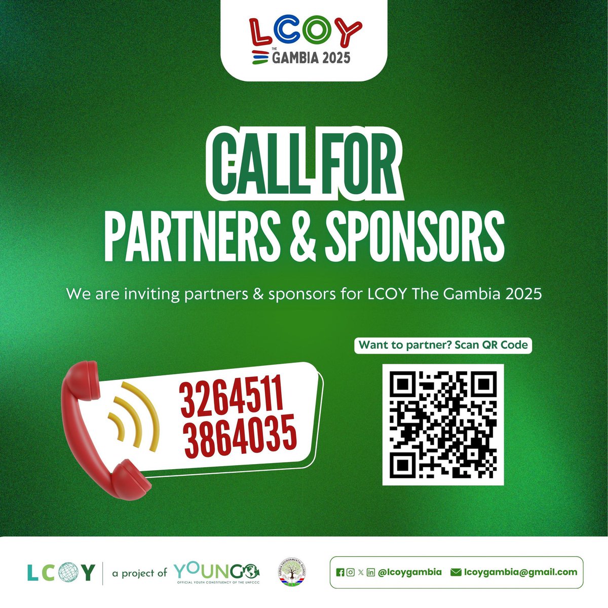 lcoygambia's tweet photo. INVITATION TO PARTNER OR SPONSOR LCOY THE GAMBIA 2025

We are excited to invite organizations, businesses, and individuals to partner with or sponsor the biggest youth-led Climate Change Convergence in the Gambia. https://t.co/KxJcyONJF7