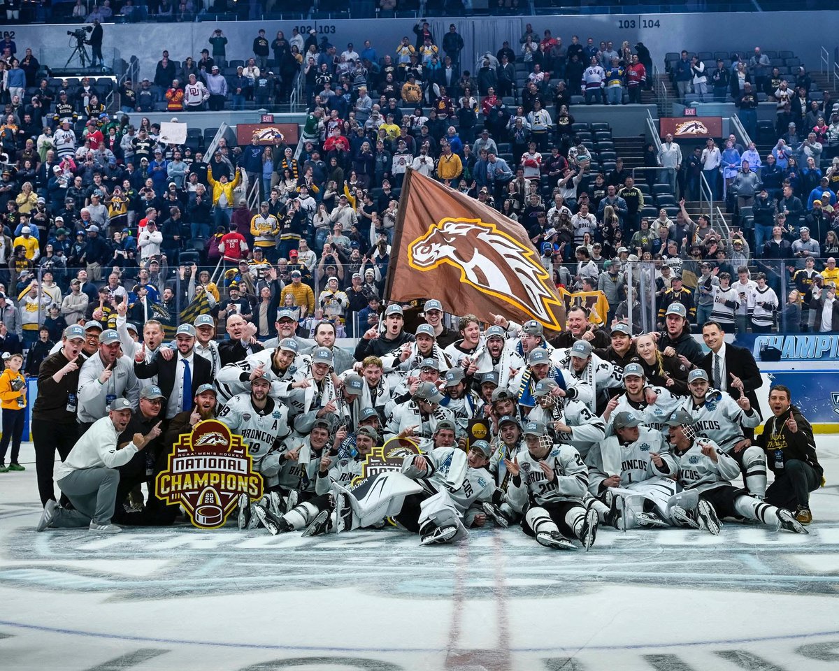 THerrmannSC's tweet image. NATIONAL CHAMPS...has a great ring to it !! What an unreal journey this year from start to finish.  The work ethic, the buy in, the unwavering belief that this @WMUHockey team possessed was off the charts! And we're just getting started!! #BroncosReign