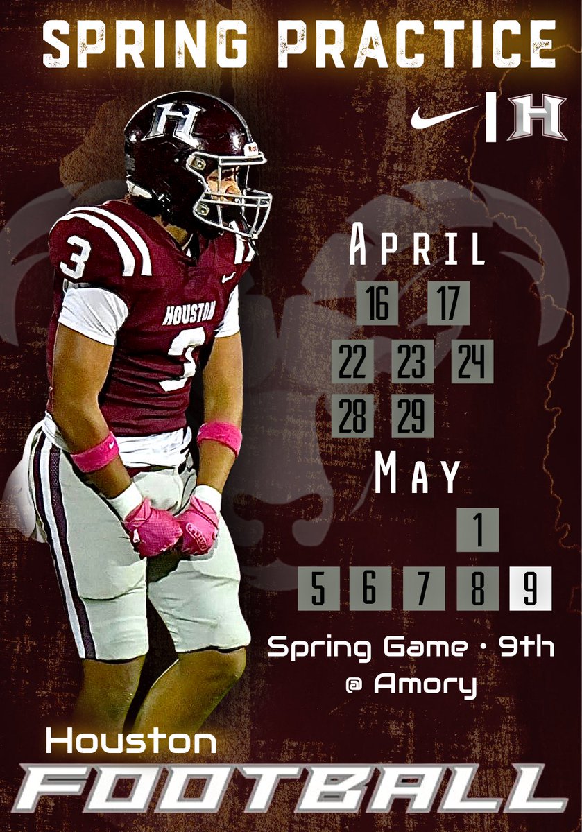 HTopperFootball's tweet image. Spring Practice starts tomorrow. Current 8th - 11th grade. Practice will go from 3:30- 5:30. #WeAreHouston