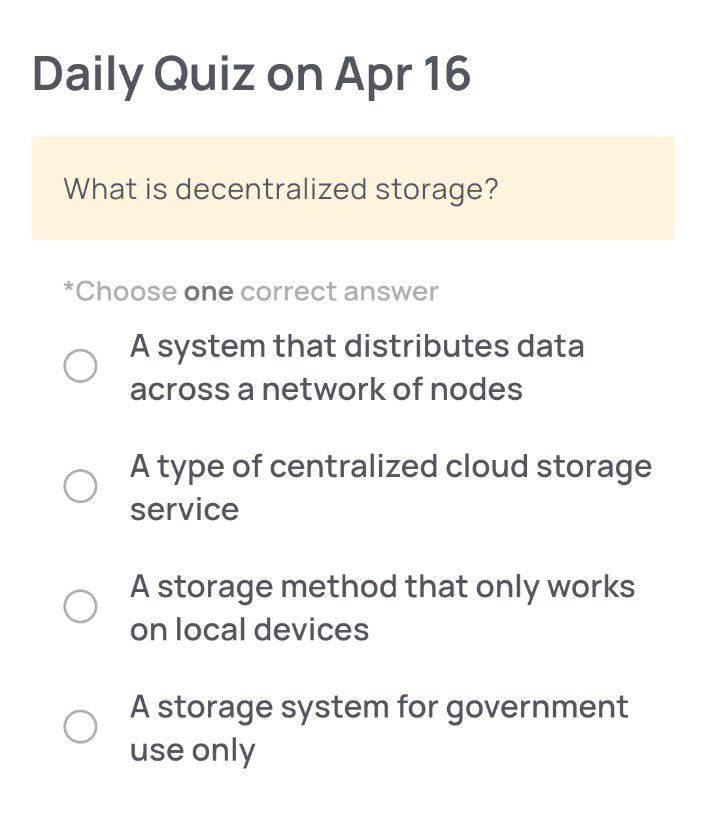 Xenea_io's tweet photo. 🔍 Need a Hint for Today’s Quiz?

Think of it as cloud storage without a central owner—your files are distributed across a network of independent nodes, making them more secure, censorship-resistant, and always available. https://t.co/V28qAtAzRO