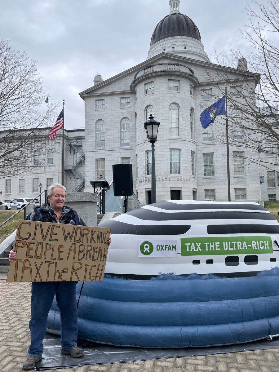 OxfamAmerica's tweet photo. The Trump-Musk administration is pushing for tax plans that could save the top 1% even more money while ordinary people are being left to foot the bill. Today we stood together to fight inequality and tell Congress people are not on board with tax giveaways to the ultra-wealthy. https://t.co/E7aw90Mmrv