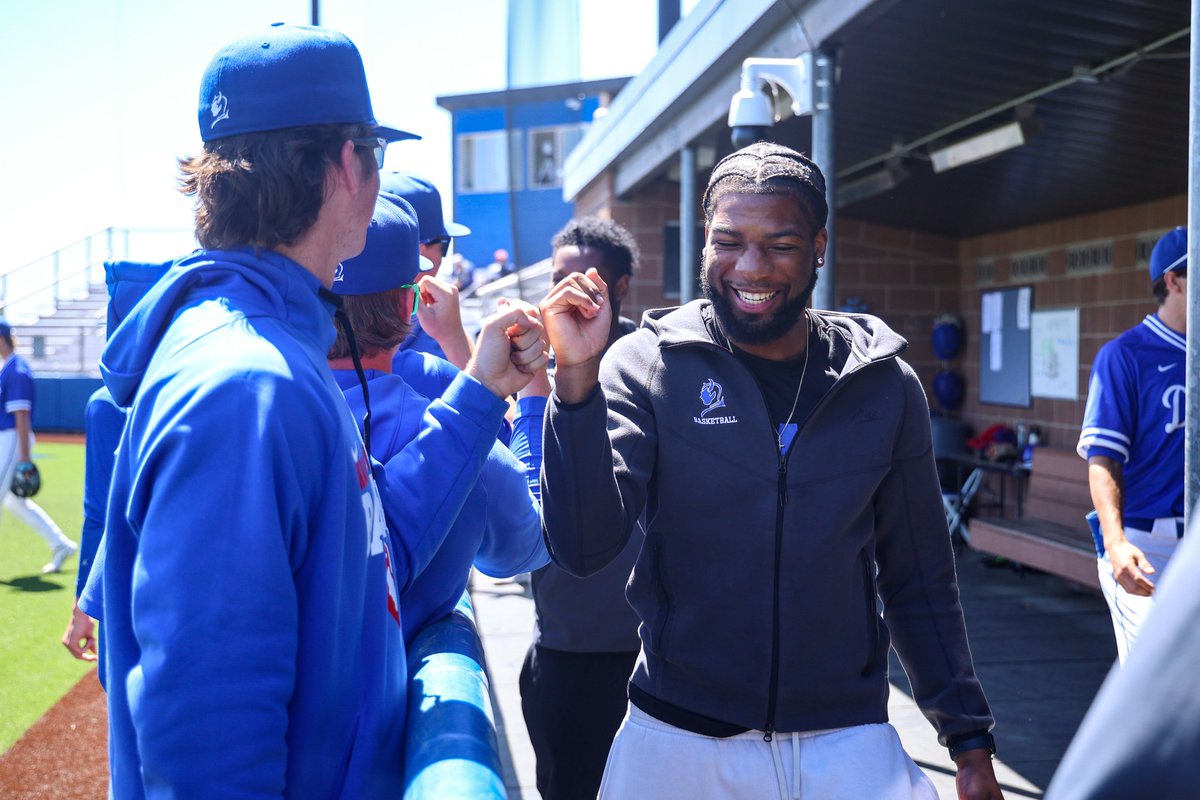 KCKCCAthletics's tweet photo. We had a great time recognizing the Blue Devil Men's Basketball team before the Baseball game today! Congrats on such a historic season, MBB! You should be very proud with all that you accomplished.🔵😈

#KCKCCProud #HornsUp https://t.co/aMWQYimZOa