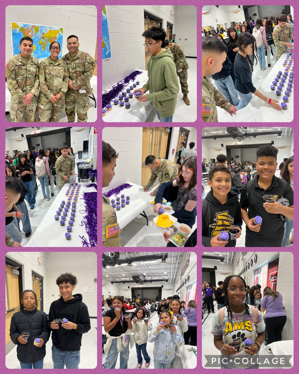 Patricia Pedroza (@hantwine_ms) on Twitter photo We celebrated Purple Up Day with our military scholars! Thank you to our Partners in Education the 48th Chemical Battalion for coming out to join the fun! #Resilience #PurpleUpDay #MilitaryKidsRock #ALLIN <a href="/MChavez_AMS/">Monica Chavez</a> <a href="/iGalindo_AMS/">Mr. Galindo</a> <a href="/LDeLaRosa_AMS/">Lorie De La Rosa</a> <a href="/SISD_Herrera/">Enrique Herrera</a> We celebrated Purple Up Day with our military scholars! Thank you to our Partners in Education the 48th Chemical Battalion for coming out to join the fun! #Resilience #PurpleUpDay #MilitaryKidsRock #ALLIN <a href="/MChavez_AMS/">Monica Chavez</a> <a href="/iGalindo_AMS/">Mr. Galindo</a> <a href="/LDeLaRosa_AMS/">Lorie De La Rosa</a> <a href="/SISD_Herrera/">Enrique Herrera</a>