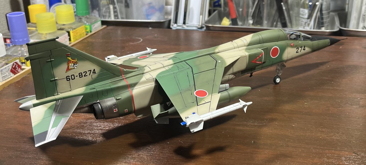ハセガワの1/48三菱F-1支援戦闘機やっとこさ完成。5ヶ月と4日。48