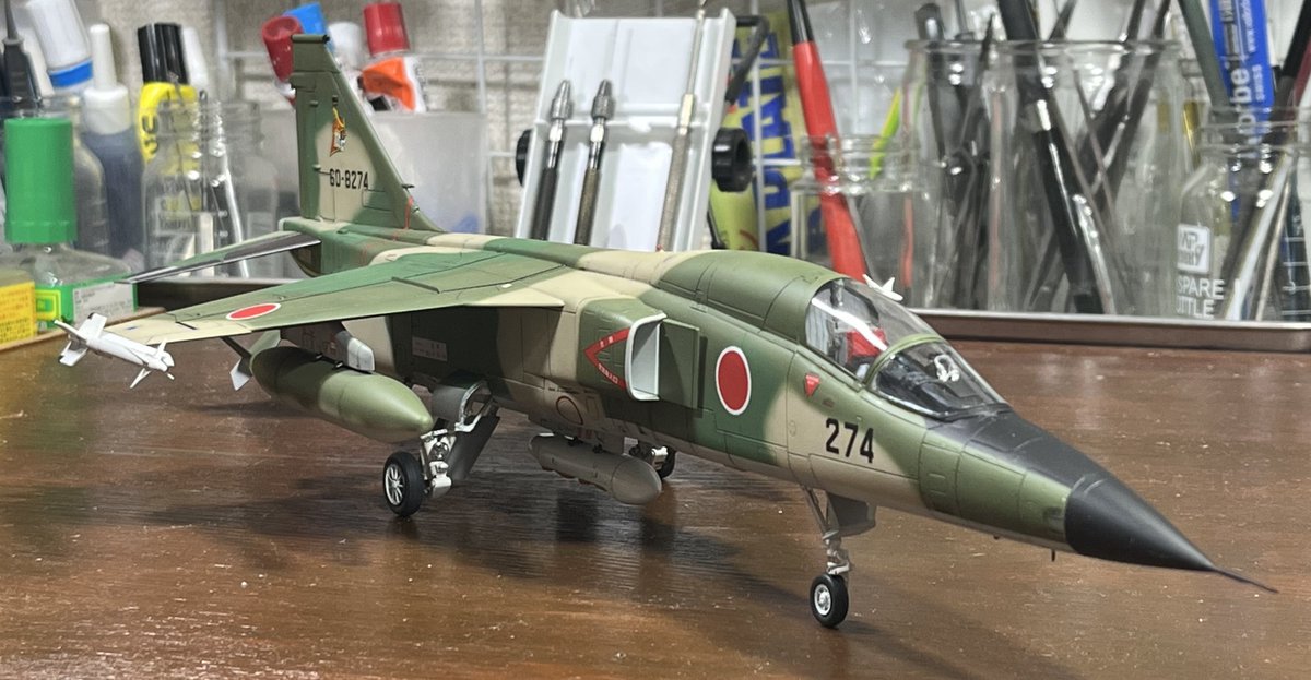 ハセガワの1/48三菱F-1支援戦闘機やっとこさ完成。5ヶ月と4日。48