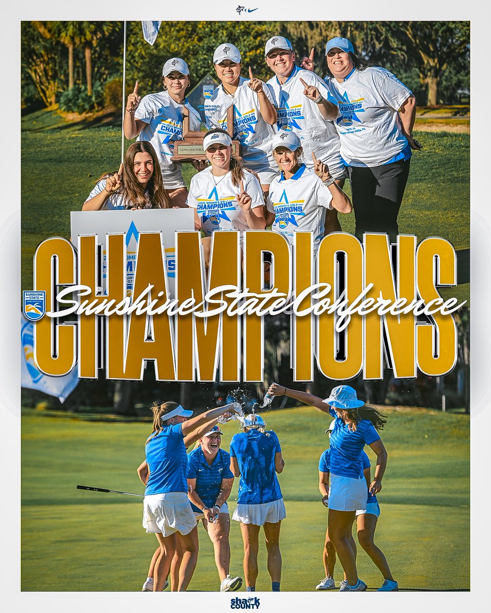CHAMPIONS 🏆

For the seventh time in program history, the Sharks are Sunshine State Conference Champions 

#HungryForMore // #SharkCounty