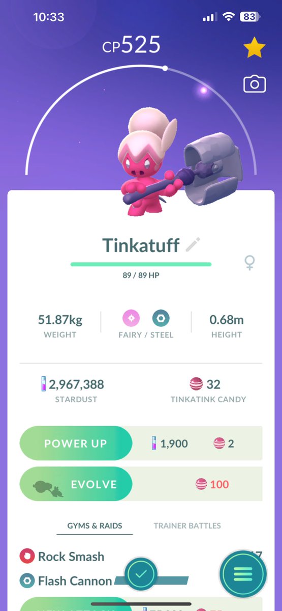 chaospixie6667's tweet image. Tinka tink tink #pokemongo #newpokemon