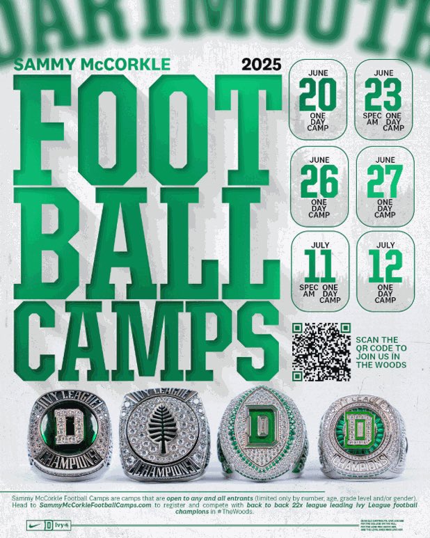 Thank you <a href="/CoachEBrenss/">Erin Brennan</a> for the camp invite, I’m excited for the opportunity to compete! @DartmFTBL <a href="/lclark3965/">Lorne Clark</a> <a href="/CoachWinger20/">Keith Winger</a>