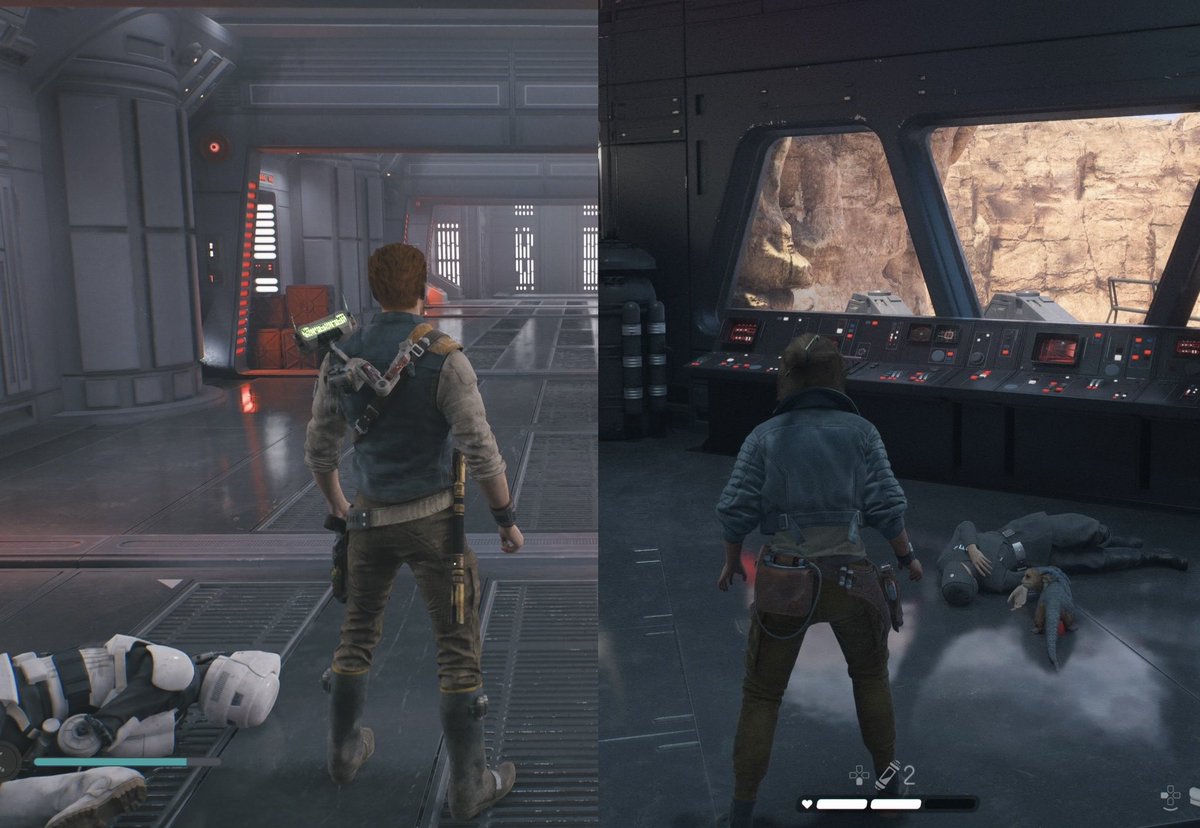 TheeIdeas's tweet photo. Imagine this:
A co-op split-screen Star Wars game.
One player is a Jedi made by (Respawn, Unreal Engine 5). The other is an Outlaw made by (Massive, Snowdrop Engine).
Jedi: Survivor meets Outlaws in one seamless, story-driven galaxy.
#StarWars #UnrealEngine5 #SnowdropEngine #CoOp https://t.co/WHLAu7vveH