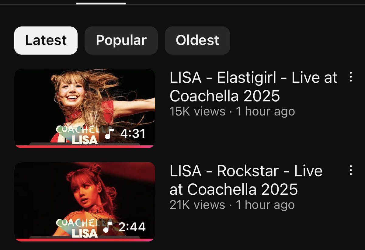 ผลตอบรับดีมากจน Coachella เอาขึ้นปกช่องเป็นคนแรก ลงคลิปแรกก็เป็นศิลปินที่มียอดวิวสูงที่สุดของปี 2025 ช่องเลยเพิ่มให้อีกสองคลิปแบบจุใจใครยังไม่เข้าไปเป็นประจักษ์พยานความเก่งกล้า ยอดเยี่ยม สามารถของลิซ่ารีบตามไปดูเลยค่ะ

THAICONIC LISA COACHELLA
#LISACHELLA #Coachella2025