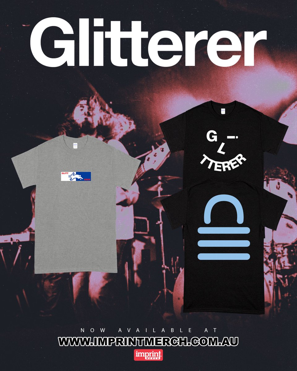imprintmerch's tweet image. Australian merch store for @glitterererer now live on @imprintmerch.
Limited amount of leftovers from their recent Australian tour and appearances at New Bloom Fest. Shipping worldwide.
imprintmerch.com.au/collections/gl…