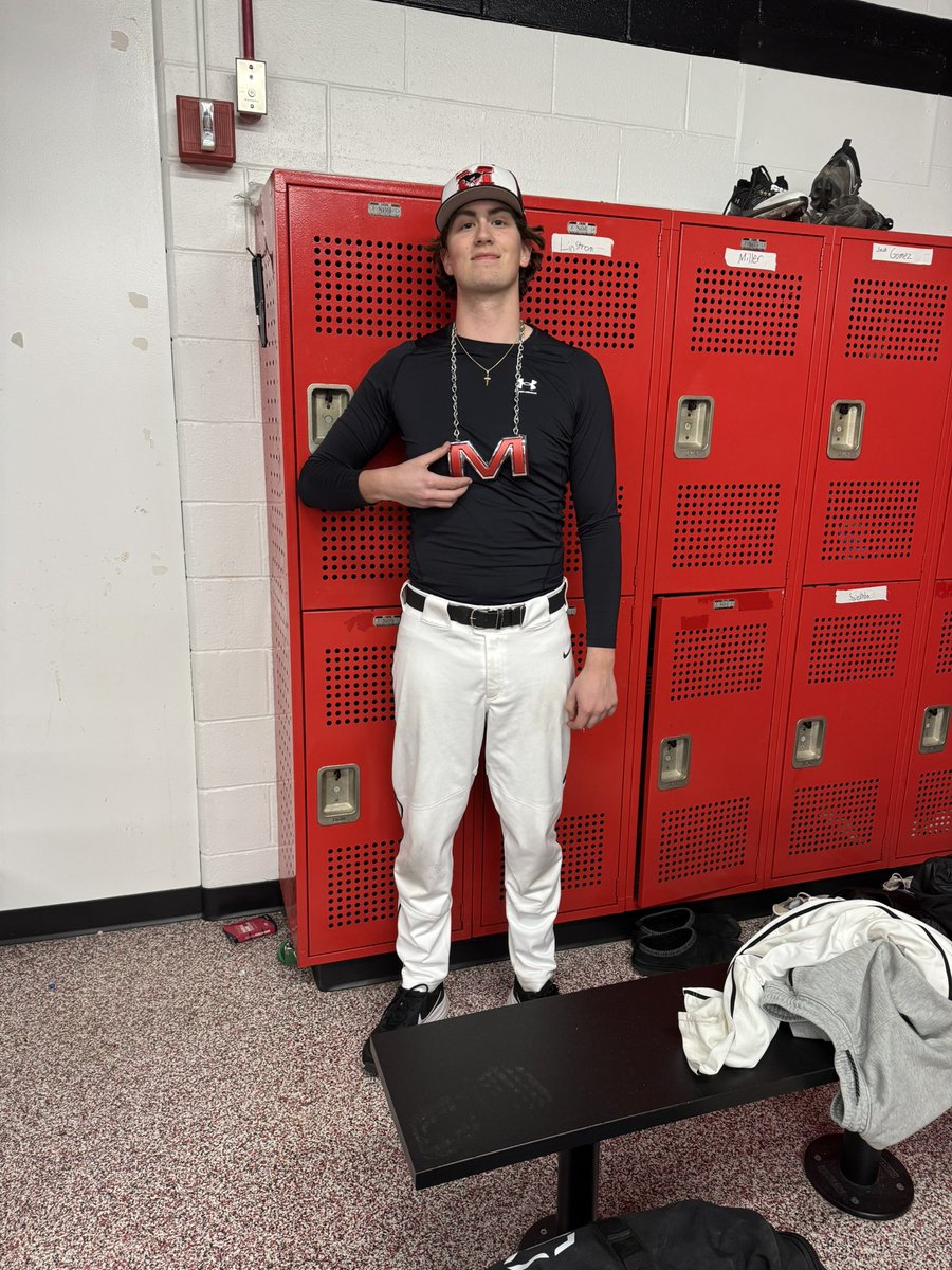 Ed Kicho is your Mustang Player of the Game. Came on in relief and pitched two scoreless innings against Highland in the Mustangs 11-0 victory over Highland. ⚾️