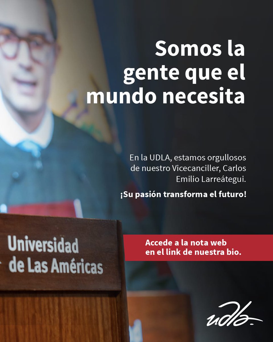 ¡Un gran orgullo para la UDLA! 🔥 <a href="/CarlosEmilioLS/">Carlos Emilio Larreátegui S.</a>, nuestro Vicecanciller, es el único ecuatoriano seleccionado para la clase 2025 del Foro de Jóvenes Líderes Globales <a href="/YGLvoices/">Young Global Leaders</a>, una iniciativa del <a href="/wef/">World Economic Forum</a>.

¡Un honor tenerlo entre los líderes jóvenes más influyentes del mundo! 🌍✨
