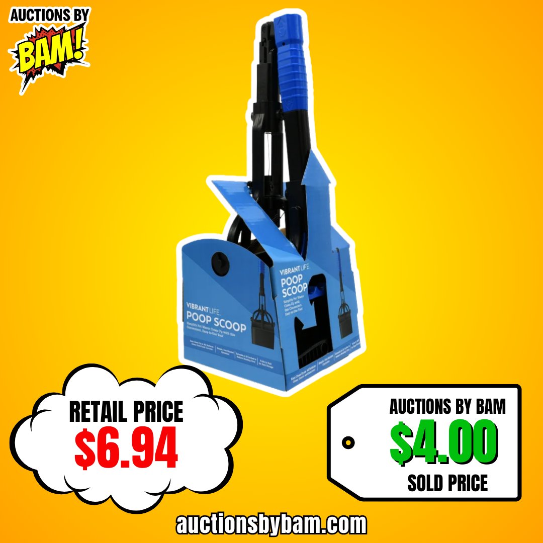 auctionsbybam's tweet image. Make Pet Cleanup a Breeze! 💩 

Say goodbye to messes with the Vibrant Life Poop Scoop. A handy tool that makes cleaning up after your pet quick and easy! 🧹🐕

Bidding Starts Now!
🛒 Bid Here: auctionsbybam.com

#AuctionsByBAM #PetCleanup #DogLovers #PetCare #BiddingDeals