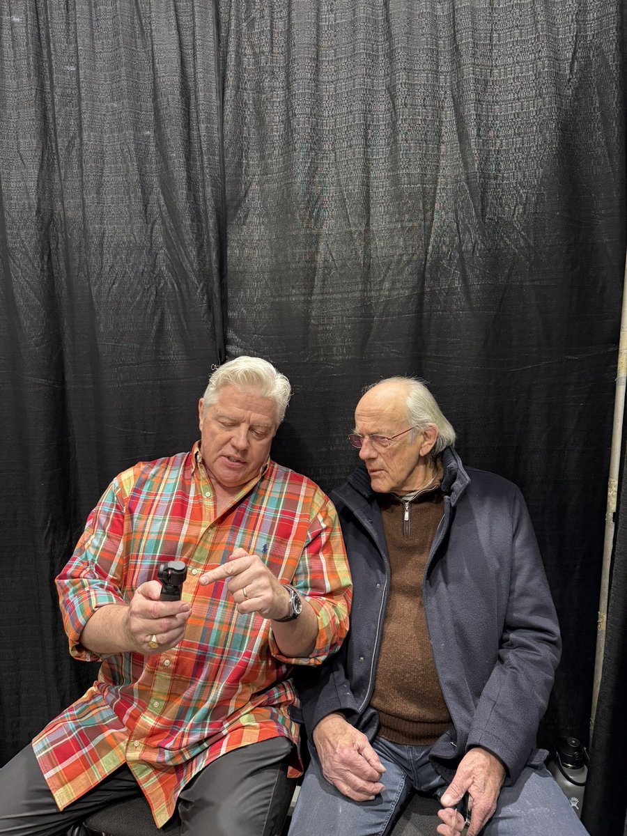 landofthe80s's tweet photo. A couple of Back to the Future legends. https://t.co/UGSzmCvJVk