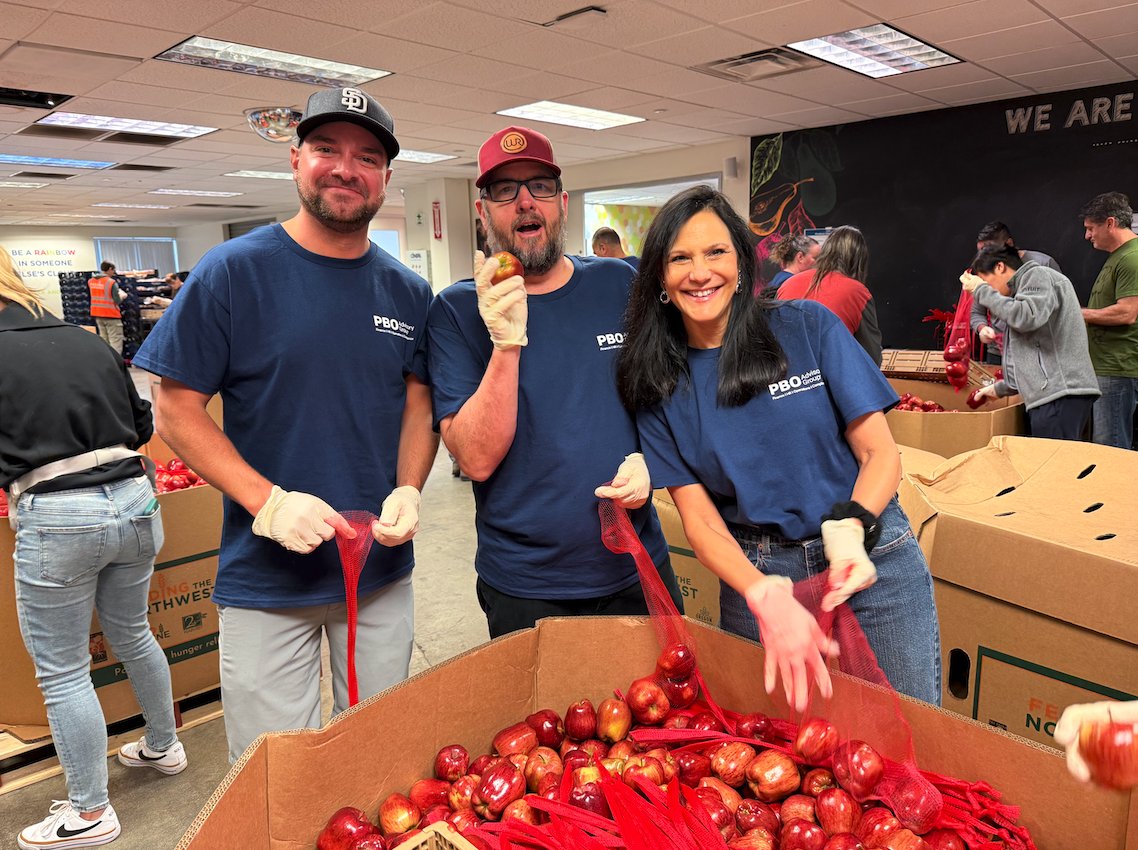 pboadvisory's tweet image. Our team rolled up their sleeves at @FeedingSanDiego, packing 9,000 lbs of apples for local kids and families. It was hands-on, impactful, and a reminder that small efforts can make a big difference. Proud of the PBO team for spending their Saturday making an impact! #PBOcares