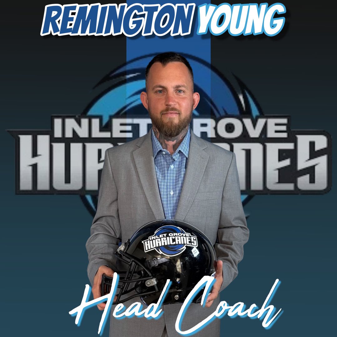 Inlet Grove (@inletgrovefb) on Twitter photo We’re excited to announce <a href="/RemingtonYoung/">Remington Young</a> as the new Head Coach of Varsity Football!
Coach Young brings passion, strong organizational leadership, and a winning mindset to the Hurricanes. Get ready for a new era of excellence for Hurricanes Football!
#InletGroveFootball #NewEra We’re excited to announce <a href="/RemingtonYoung/">Remington Young</a> as the new Head Coach of Varsity Football!
Coach Young brings passion, strong organizational leadership, and a winning mindset to the Hurricanes. Get ready for a new era of excellence for Hurricanes Football!
#InletGroveFootball #NewEra