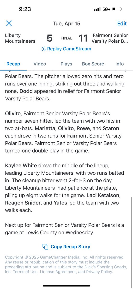 SeniorWv's tweet photo. It was cold and rainy but the Polar Bears got the dub against Liberty tonight on the Tundra.
#polarbearsoftball #fairmontseniorsoftball #lfg #bluemojo #loopparkloonies #ladypolarbears https://t.co/oSXc7JvRr5