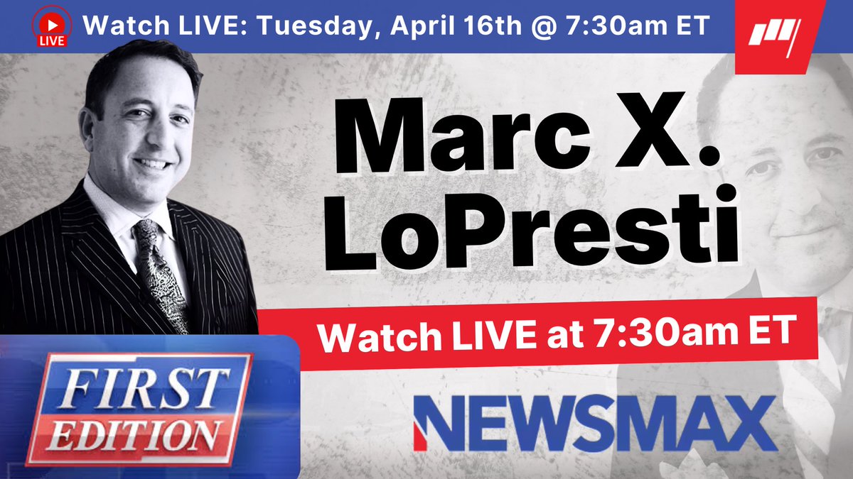 Before the bell rings, get the insight. Market analysis with <a href="/MXLESQ/">Marc X. LoPresti</a>—tomorrow morning on <a href="/NEWSMAX/">NEWSMAX</a>