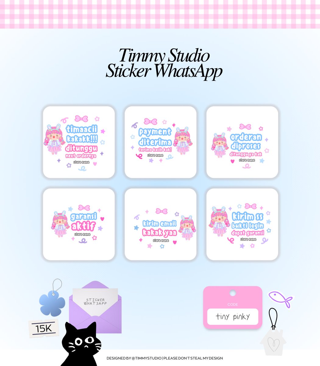 Halo temen-temen, tolong bantu retweet yaa ⭐️

⚬ ⚬ ⚬ Timmy ada 12 ready stock sticker whatsapp yang bisa langsung kamu take 

🐰 retext 500/sticker 
💬 bisa langsung take by dm
🍏 no recolor (capek bgt gusy)

Yuuk habisinn 💗

#zonauangᅠᅠᅠ  #zonabaᅠᅠᅠ