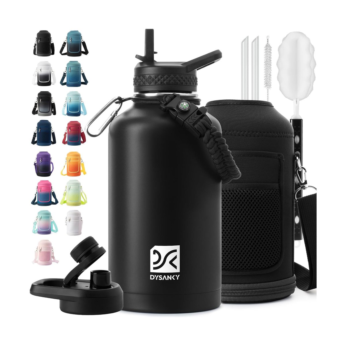 TopKitchensdeal's tweet image. Huge 64oz water bottle review! 🤩
This DYSANKY thermos keeps drinks ice cold ALL DAY.
Plus, it comes with a handy carrier bag!
Grab one before they're gone!
💨 #LightningStrikes
Claim this deal: a.delikitchen.one/6qabPH 📦
