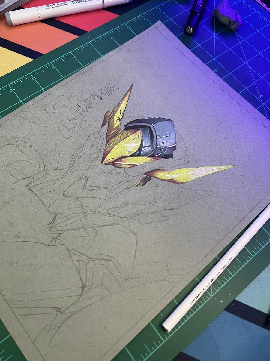 AmpersonP's tweet photo. This is what we got so far #art #drawing #Gundam #anime https://t.co/VfuIBnp50i