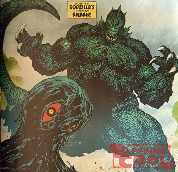 GormaruIsland's tweet photo. HULK GODZILLA is a Toho approved concept #Godzilla #Hulk #Marvel #Comic [Credits to Bleeding Cool] https://t.co/HOpePBtbos
