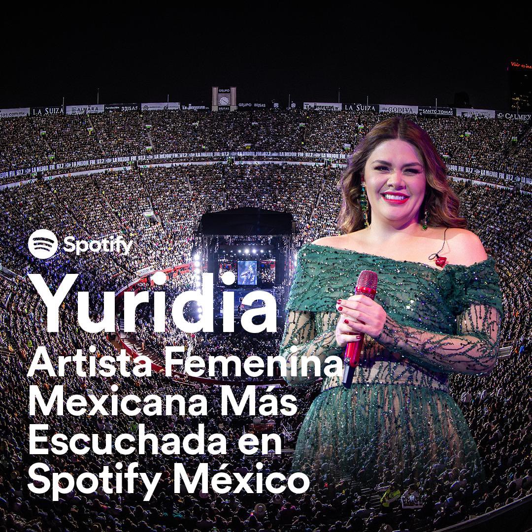 sonymusicmexico's tweet photo. Nuestra @yuritaflowers 🤠 es la artista femenina mexicana más escuchada en @SpotifyMexico ❤️✨
No pares de disfrutar de su increíble talento 🤩🎶

🎵 https://t.co/8sCMLlSSXO https://t.co/CSxq2RCt0x