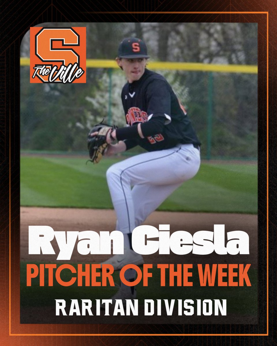 Congratulations to senior Ryan Ciesla on being named Raritan Division Pitcher of the Week!
Well-deserved recognition after a dominant performance on the mound! 💪⚾