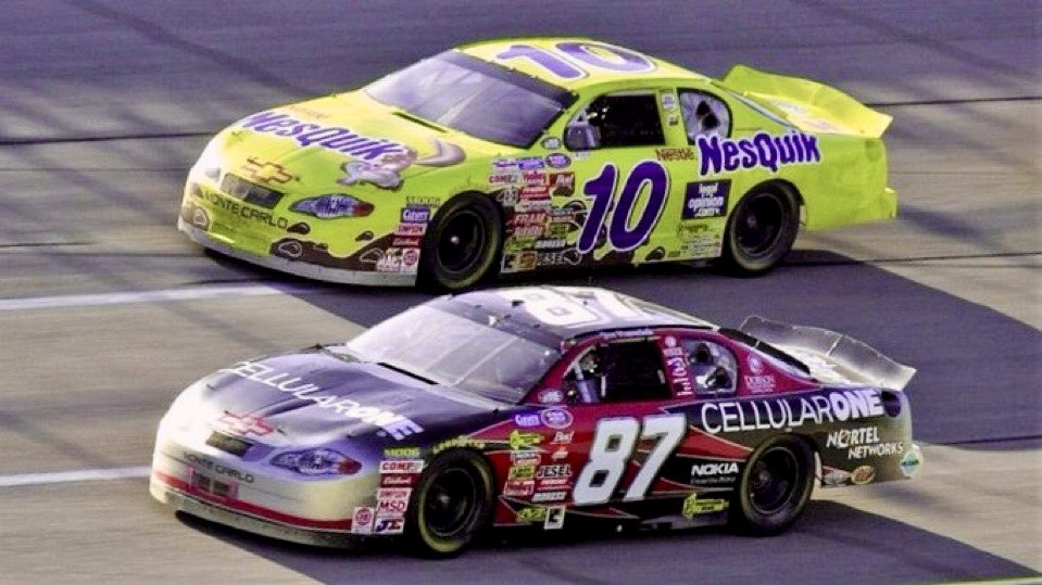LegendsNascar's tweet image. Joe Nemechek won the 2000 Touchstone Energy 300 at Talladega 25 years ago today. 🏁 

#FrontRowJoe 🏁