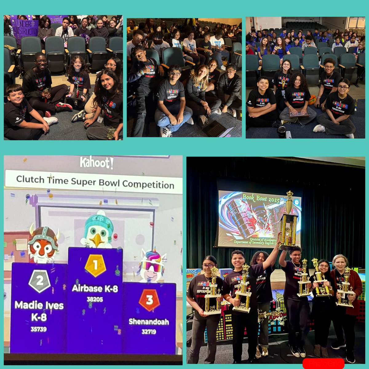 Congratulations to <a href="/AirBaseK8/">Air Base K-8</a> for winning the 2025 “Live” Middle School Book Bout Super Bowl! Also, a special recognition to <a href="/MadieIvesK8/">MadieIvesK8PrepAcademy</a> for coming in 2nd place, and <a href="/ShenandoahMS/">Shenandoah Middle School Museums Magnet</a> for coming in 3rd place! The students were PHENOMENAL!!!! <a href="/MDCPSAcademics/">Div of Academics</a> <a href="/SuptDotres/">Jose L. Dotres, Ed.D.</a> <a href="/LDIAZ_CAO/">Lourdes Diaz</a>