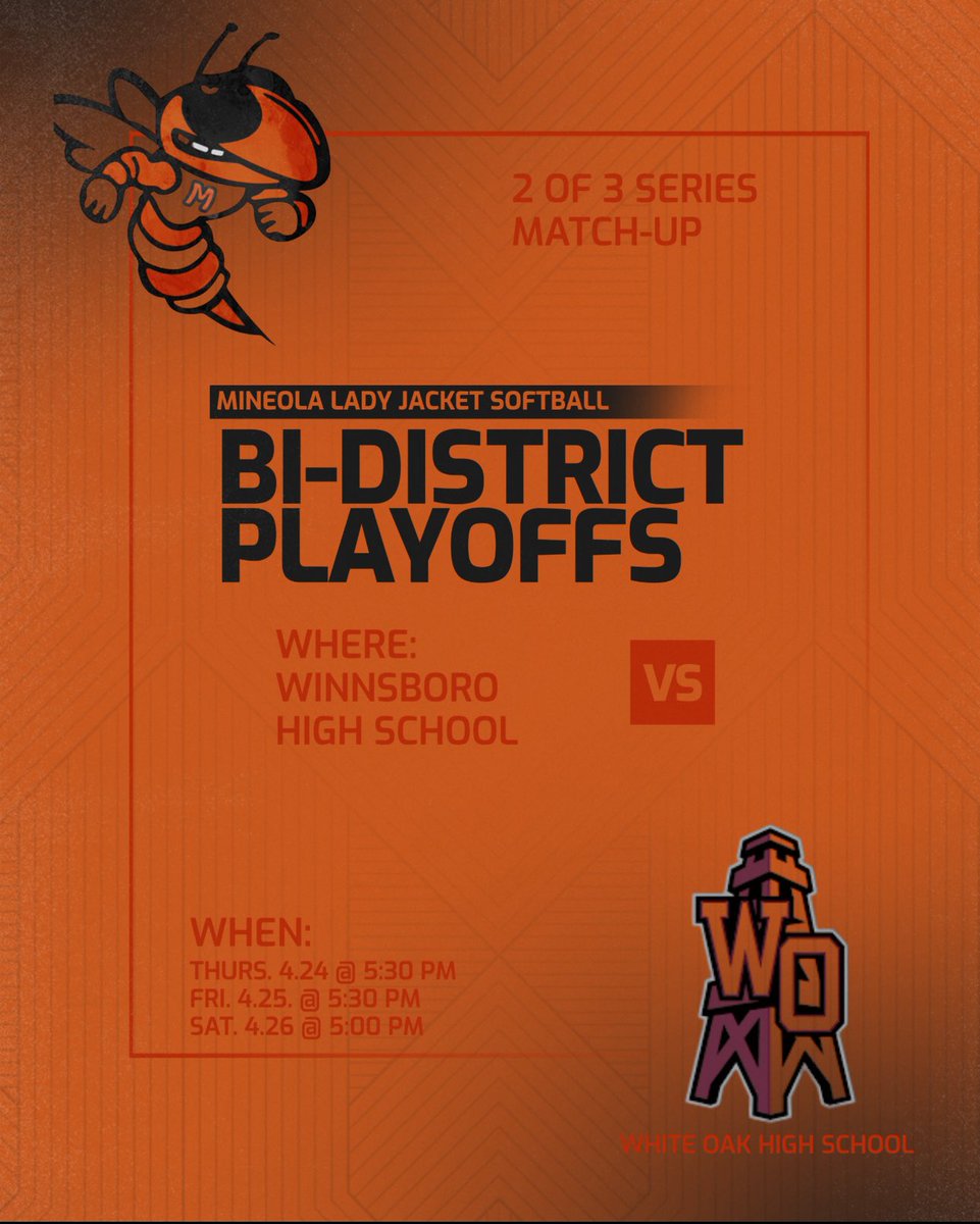 Bi-district playoff game information for next weekend!
👏😎💨 Be there, be LOUD!