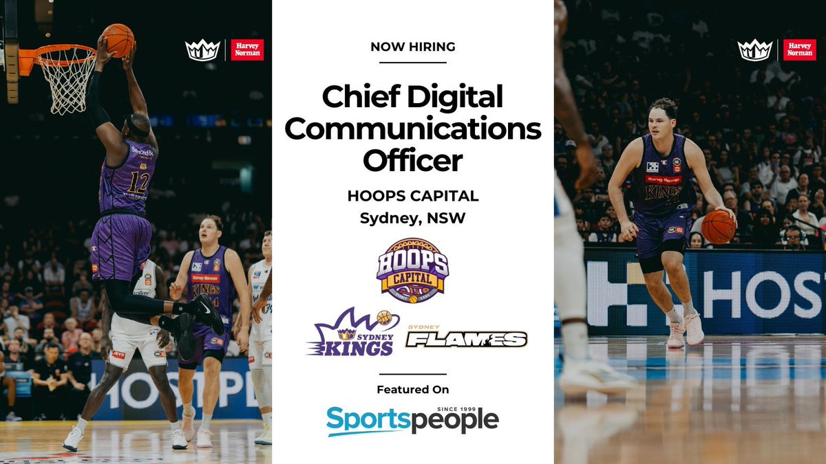 [Featured Job] Chief Digital Communications Officer - Hoops Capital. Sydney location. Full Time. Closing 14 May 2025. Apply@ buff.ly/A427PpF
(see more basketball jobs: buff.ly/hbnpjzQ)  #sportspeople #sportjobs