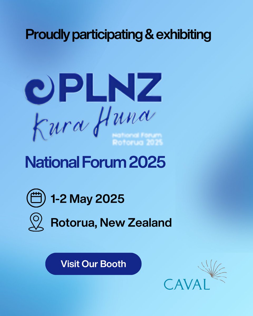📢CAVAL will be attending the PLNZ National Forum 2025. Visit our booth to connect with our Language Resources Lead - Marie, and our Manager, Product - Shaun!  

Can't wait to see you there! 🙌  

#PLNZConference2025