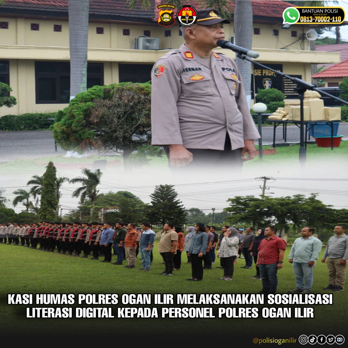 Kasi Humas Polres Ogan Ilir melaksanakan sosialisasi literasi digital kepada personel Polres Ogan Ilir.

#BeyondtrustpresisiProgramAGiat2Indikator3 #Optimalisasimanajemencitra
#Polisioganilir
#Humaspolresoganilir