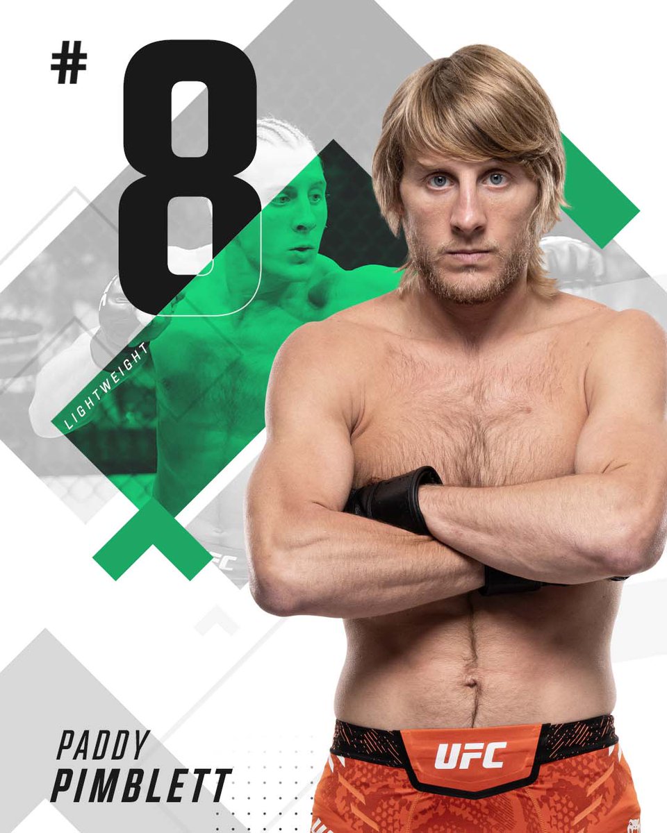 UFC Europe (@ufceurope) on Twitter photo Coming for that title 🏆 🔴
<a href="/PaddyTheBaddy/">Paddy Pimblett</a> moves up to #8 in our lightweight rankings! Coming for that title 🏆 🔴
<a href="/PaddyTheBaddy/">Paddy Pimblett</a> moves up to #8 in our lightweight rankings!