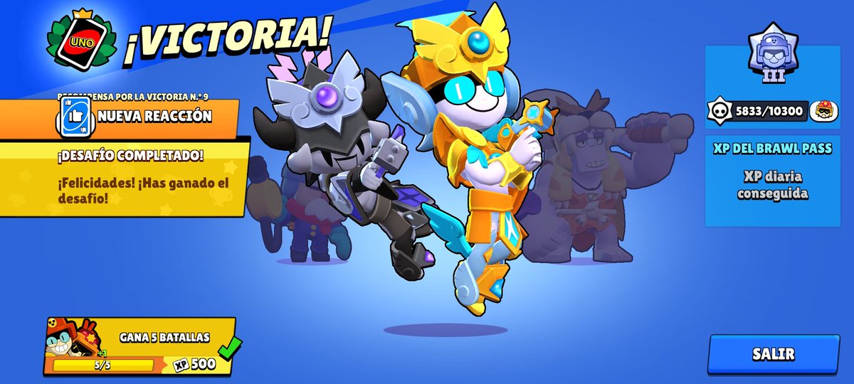 RealNoobsito's tweet photo. Gane el desafío , pero me fui a segunda oportunidad #BrawlStars #gamingtwt  #brawlstarsChester https://t.co/fmvjB3BLda