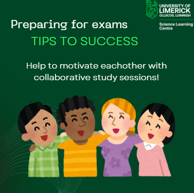 SLC study tip of the day: Study with friends and share notes. Test each other on typical exam questions. Remember to take breaks and get outside if you can! #science #university #undergraduate #UL #study #unilife #peersupport