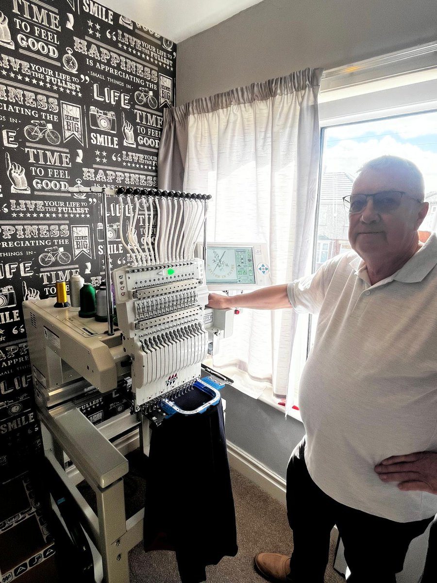 Great to see Herby up in North Shields recently when we made delivery of his new Tajima TMEZ 1501. He’s been doing embroidery for over 35 years, so has lots of experience, but it’s been really nice to show him some new techniques. 😊
#tajimaembroidery #ajsembroideryservices