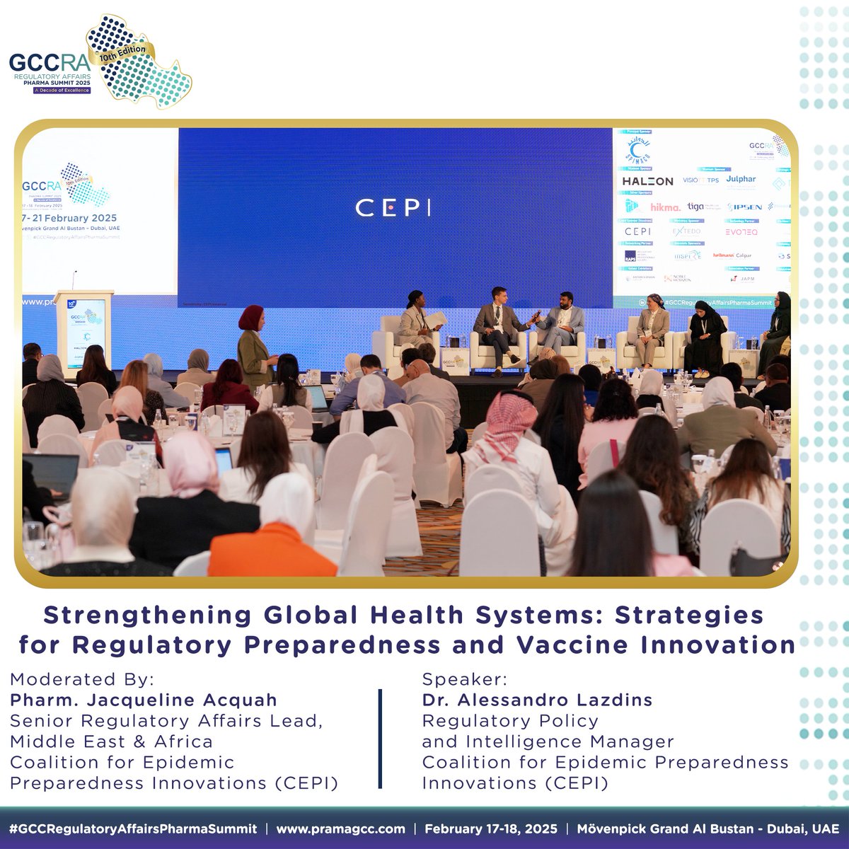 Gratitude to <a href="/CEPIvaccines/">CEPI</a> , the Lead Sponsor (Vaccines) for the 10th GCC Regulatory Affairs Pharma Summit, 2025!

Learn more: pramagcc.com

#Pharma #Innovation #RegulatoryAffairs #GCCRegulatoryAffairsPharmaSummit #Leadership #Collaboration #UAE #Sponsor #GCC