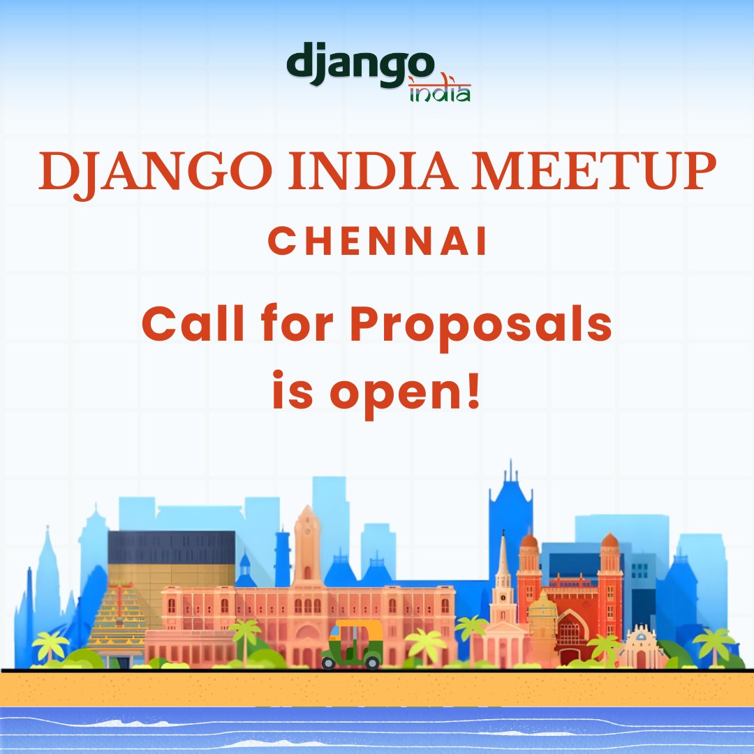 djangoindiaa's tweet image. Call for Proposals is Now Open!

We’re inviting speakers for Django India Meetup – Chennai. Whether it’s your first time or you’re a seasoned speaker, we’d love to hear from you!
Submit your talk idea here: github.com/djangoindia/ta…

Date: 26th April, 2025
Venue: HappyFox, Chennai
