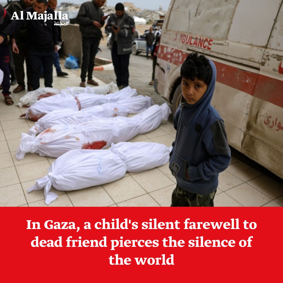 AlMajallaEN's tweet photo. #Gaza's cacaphony of screams, weeping, and desperate pleas seem to reach no one and lead nowhere.

Read more in Samer Abou Hawwach's article by tapping the link below 👇 
https://t.co/lwOGlPvj9l https://t.co/DjnQYQJbbd