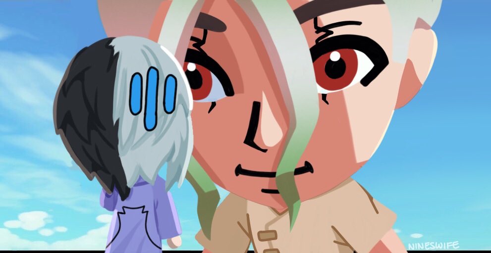 pomeruri's tweet photo. this meme but whenever senku needs someone to negotiate #dcst #drSTONE https://t.co/3cz8akBosY