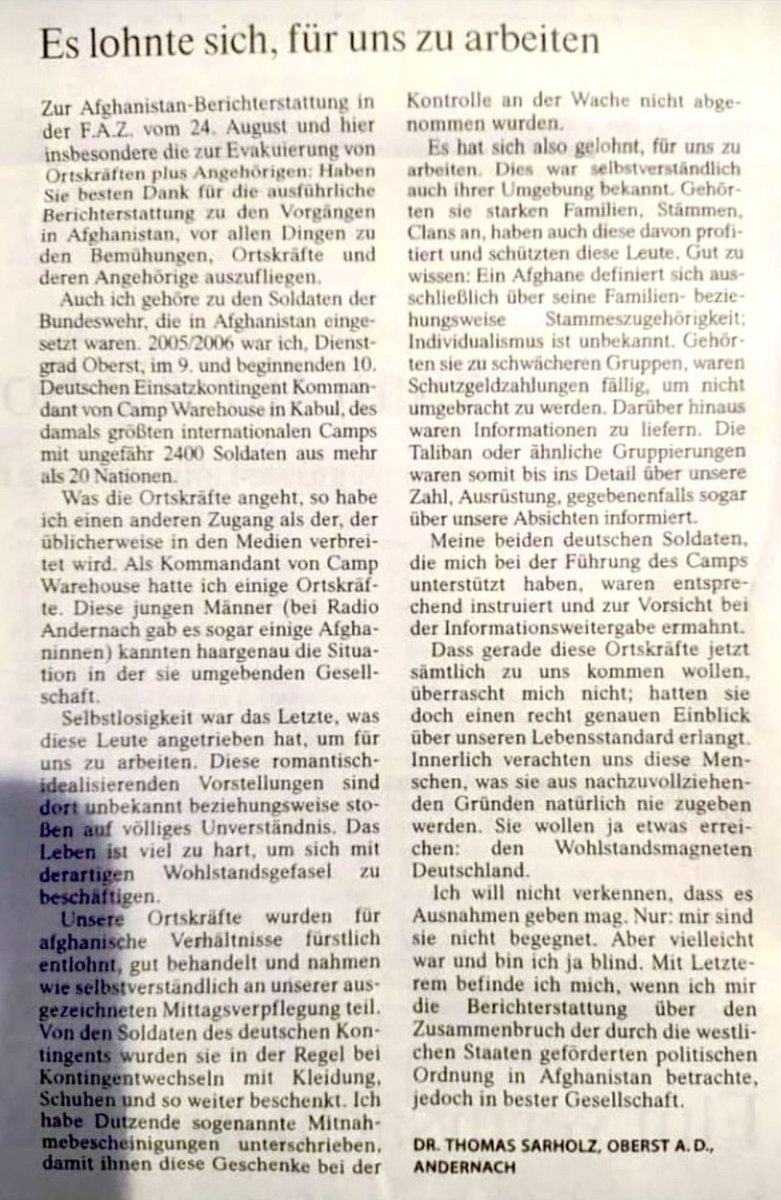 Einer, der vor Ort war,
über #Ortskräfte aus #Afghanistan: