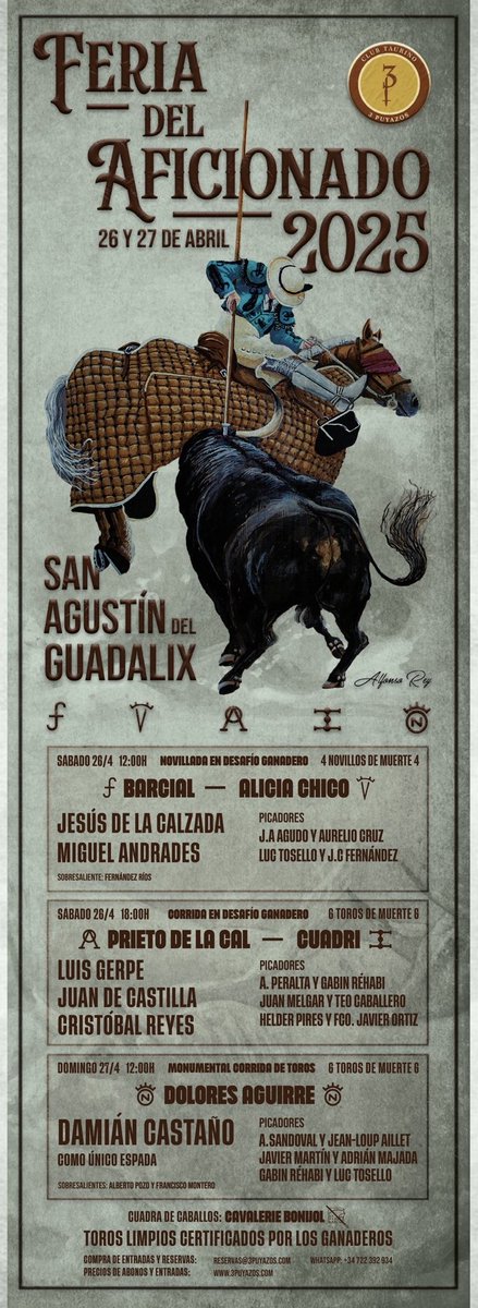Se acerca la Feria del Aficionado q organiza el club <a href="/3puyazos/">3Puyazos</a>, fecha ineludible de todo aficionado a toros q se precie. No perdáis la ocasión, acercaros a San Agustín y disfrutad de las jornadas y los festejos que organizan en pro del toro y de la afición, ¡no os arrepentiréis!