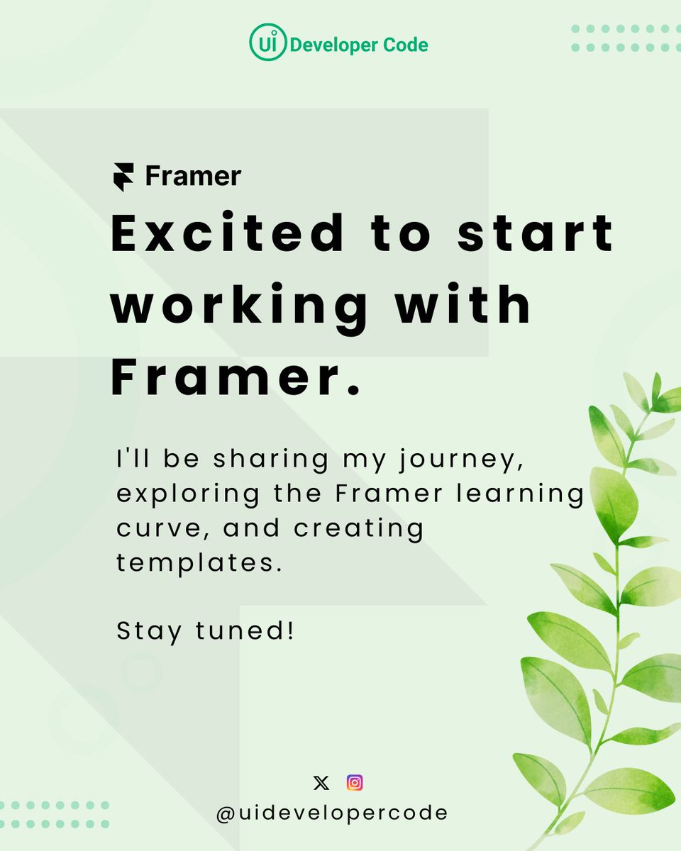 UIDeveloperCode's tweet image. Excited to start working with @Framer! I'll be sharing my journey, exploring the #Framer learning curve, and creating templates. Stay tuned!
.
.
@figma #figma #NoCode #WebDesign #UIDeveloperCode #vibecoding #uiuxdesign