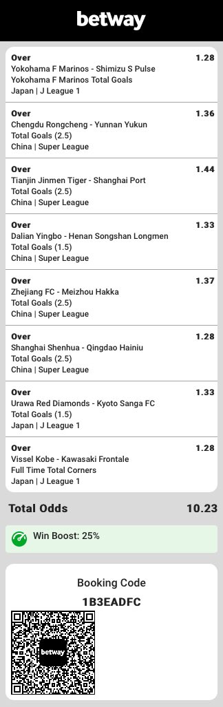 betway.co.zm/event/soccer/j… 

Japan 🇯🇵 X China 🇨🇳 

10 odds 🔥🔥🔥