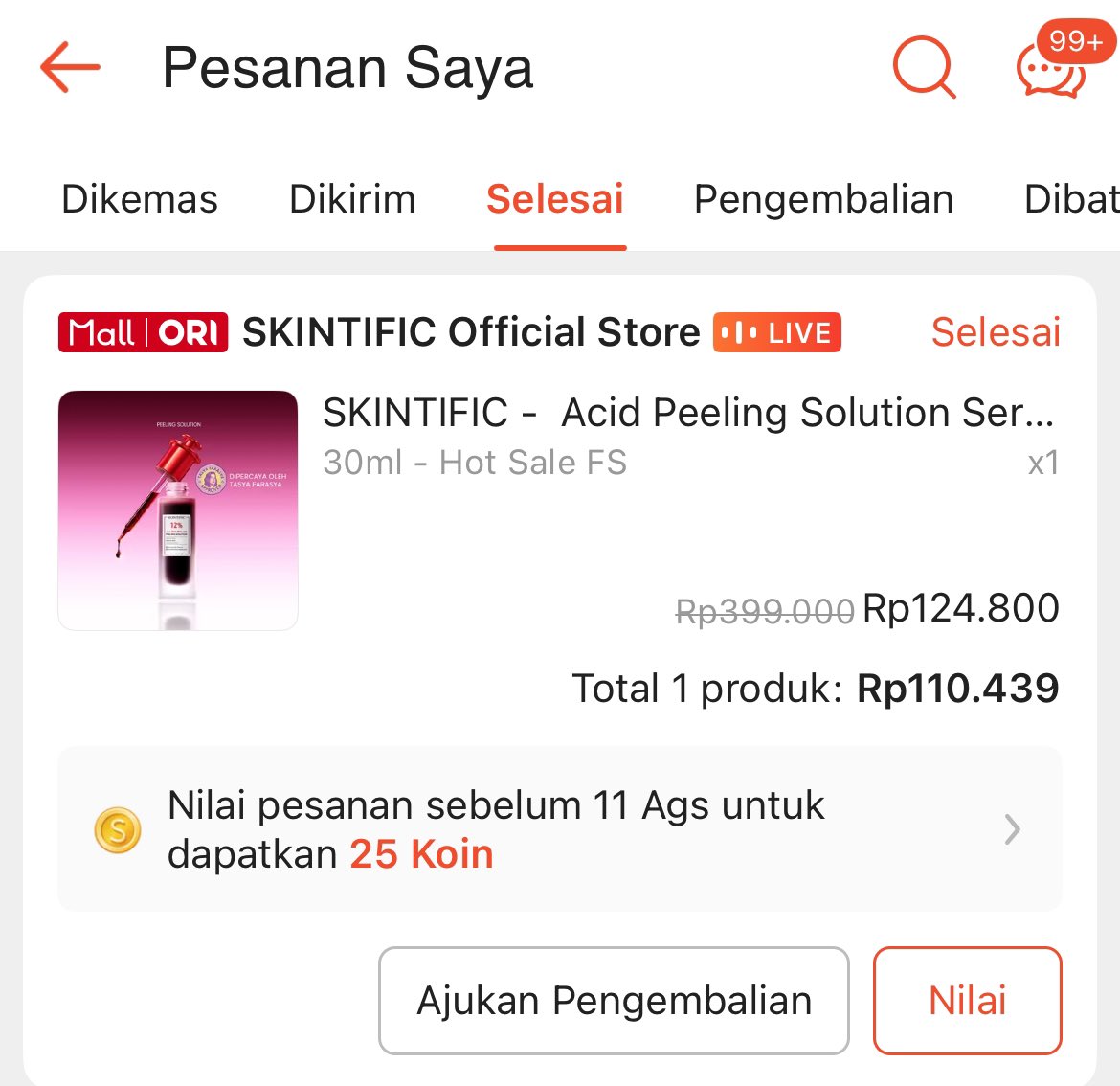 hezandes's tweet photo. wts/preloved/sale/jual

Skintific Peeling Solution 12% AHA BHA PHA

❗️Masih SEALED
❓Dijual krn sender masih punya stock 
‼️Jual rugi, harga beli di ofc store oren 110k, JUAL 90k aja
⁉️dom JOGJA, bisa COD. Bisa oren juga

Realpict dibawah! https://t.co/gUAuadcRbU