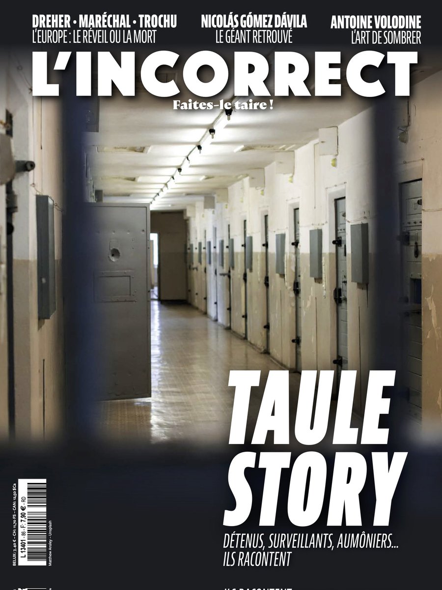 Dans son dernier numéro, L'Incorrect s'est infiltré dans les prisons françaises. 

Nous vous dévoilons tout le fonctionnement des trafics, la prise de pouvoir des narcotrafiquants et les réseaux de corruption.

➡️A lire d'urgence ici
lincorrect.org/notre-offre/