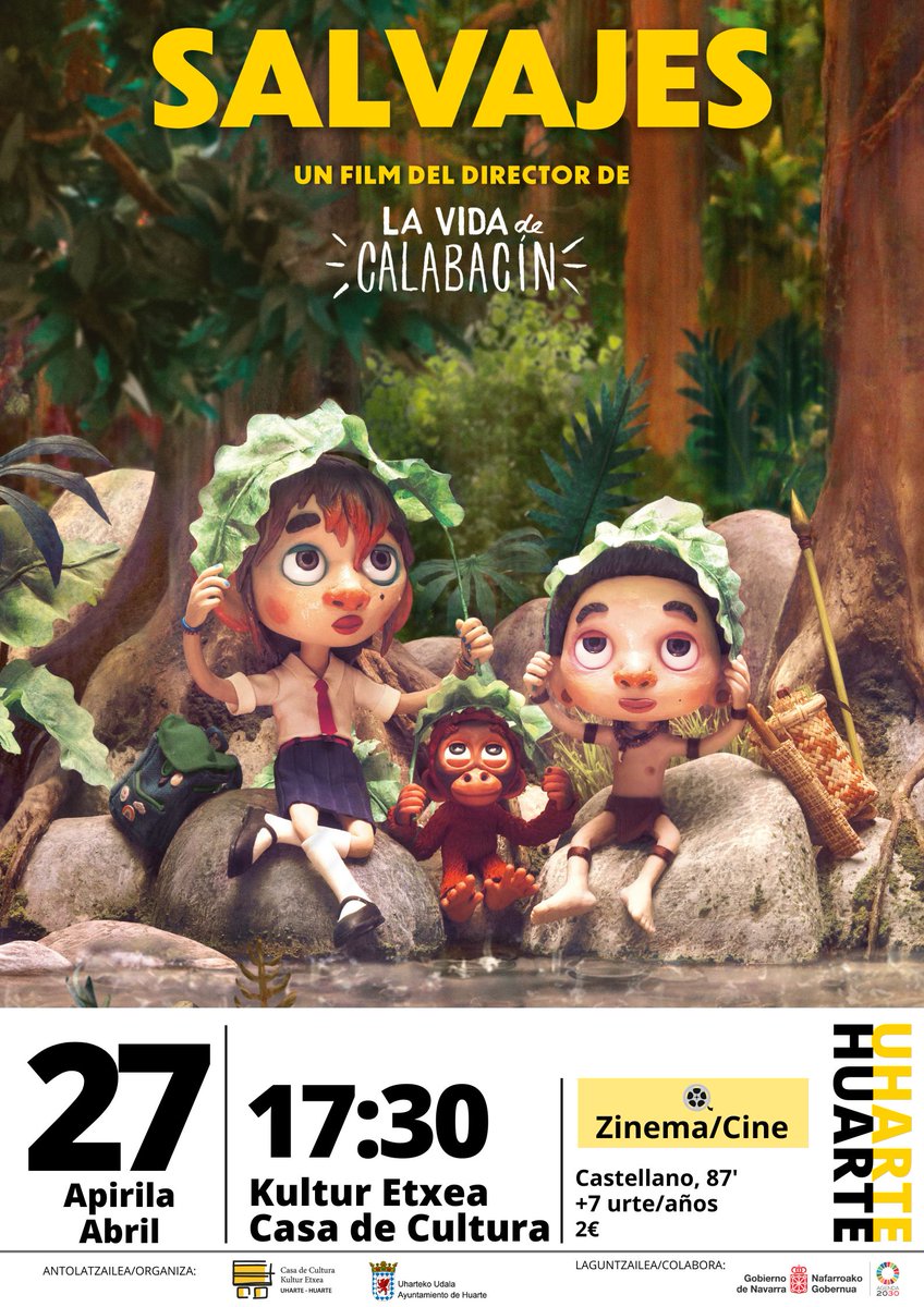 📽️🐵HAURRENDAKO ZINEMA / CINE INFANTIL

SALVAJES. 2025
🗓️27 api/abri. 17:30
👥+7 urte/años
🗣️Castellano
🎟️2€👉🏾es.patronbase.com/_Huarte/Produc…

<a href="/Uharteko_Udala/">Ayuntamiento Huarte</a>